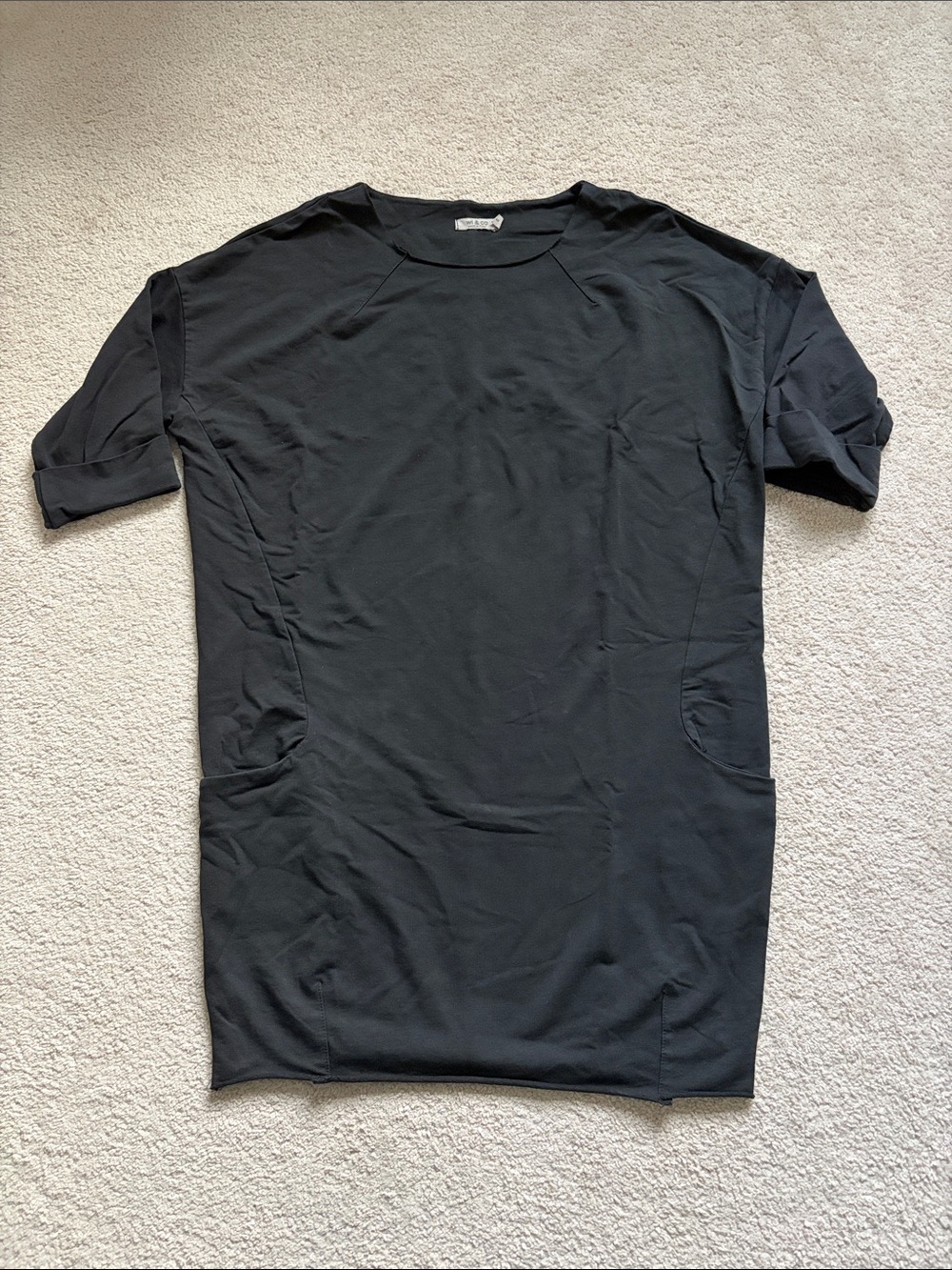 W Black T-shirt Dress